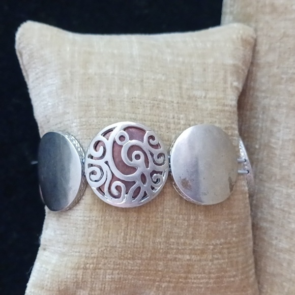 Kenneth Cole Reaction Silver Tone Elastic Fit Bracelet - Picture 2 of 8